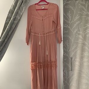 Cottagecore Boho Pink Dress